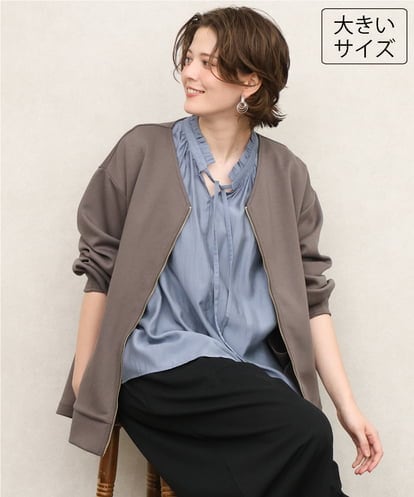 OLCKD05109 eur3 【WEB先行販売】【大きいサイズ】Vネックダンボールブルゾン