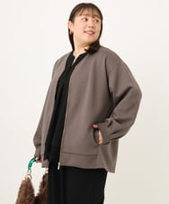 OLCKD05109 eur3(エウルキューブ) 【WEB先行販売】【大きいサイズ】Vネックダンボールブルゾン ダークグレー