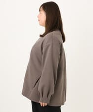 OLCKD05109 eur3(エウルキューブ) 【WEB先行販売】【大きいサイズ】Vネックダンボールブルゾン ダークグレー
