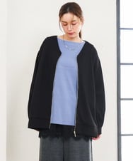OLCKD05109 eur3(エウルキューブ) 【大きいサイズ】Vネックダンボールブルゾン ブラック