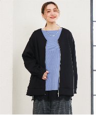 OLCKD05109 eur3(エウルキューブ) 【大きいサイズ】Vネックダンボールブルゾン ブラック