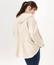 OLCKD09099 eur3(エウルキューブ) 【大きいサイズ】スエードタッチバックペプラムパーカー グレージュ