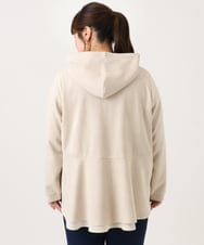 OLCKD09099 eur3(エウルキューブ) 【大きいサイズ】スエードタッチバックペプラムパーカー グレージュ