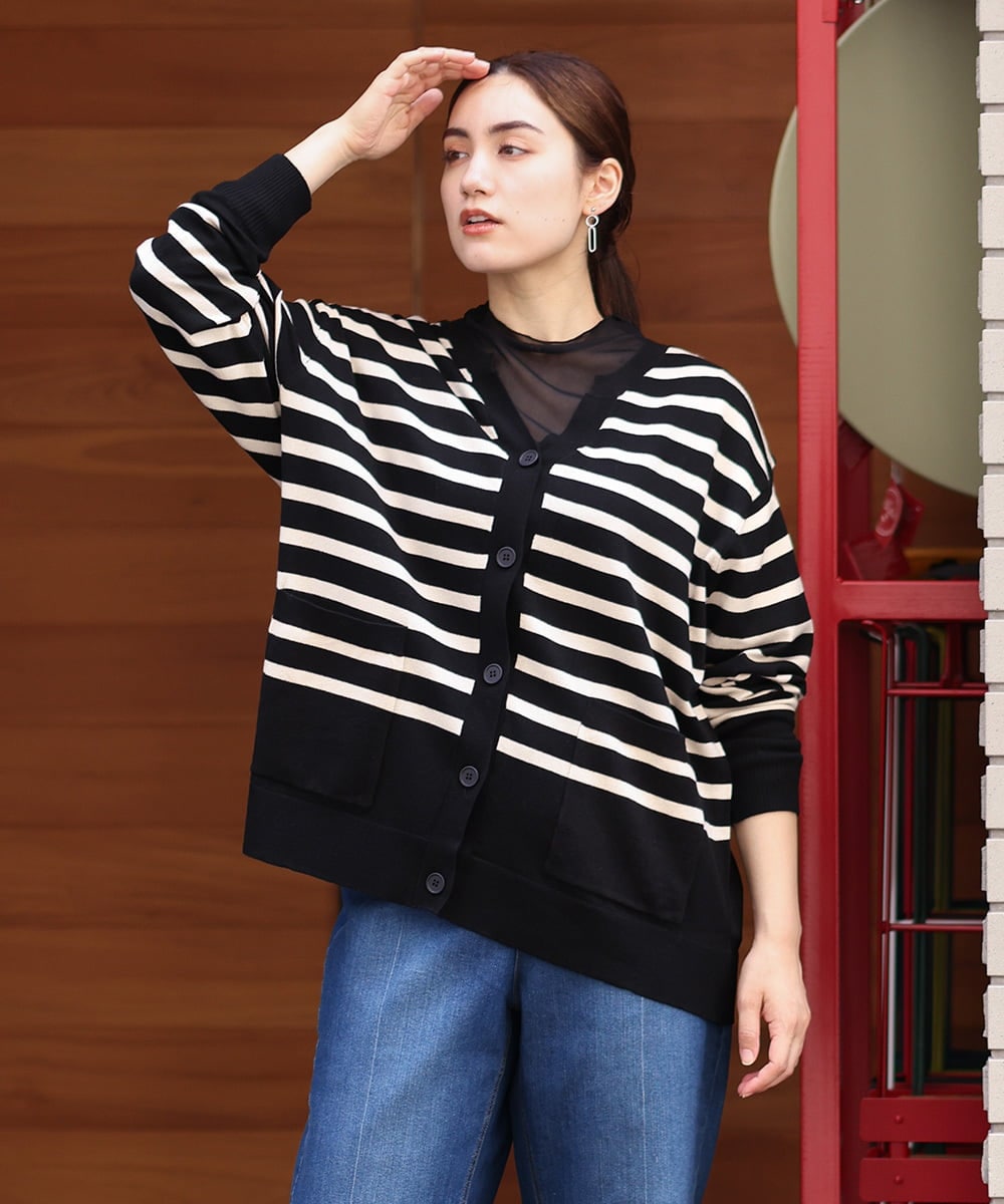 OLCKS05089 eur3 【大きいサイズ】スリットネックカーディガン