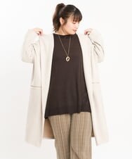 OLCKS18099 eur3(エウルキューブ) 【大きいサイズ】スエードポンチロングアウター ベージュ(82)