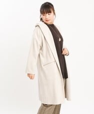 OLCKS18099 eur3(エウルキューブ) 【大きいサイズ】スエードポンチロングアウター ベージュ(82)