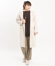 OLCKS18099 eur3(エウルキューブ) 【大きいサイズ】スエードポンチロングアウター ベージュ(82)