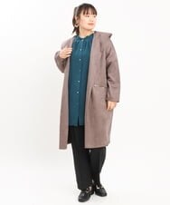 OLCKS18099 eur3(エウルキューブ) 【大きいサイズ】スエードポンチロングアウター ダークブラウン(87)