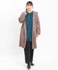 OLCKS18099 eur3(エウルキューブ) 【大きいサイズ】スエードポンチロングアウター ダークブラウン(87)