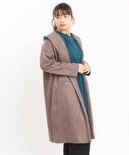 OLCKS18099 eur3(エウルキューブ) 【大きいサイズ】スエードポンチロングアウター ダークブラウン(87)