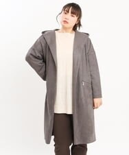 OLCKS18099 eur3(エウルキューブ) 【大きいサイズ】スエードポンチロングアウター ダークグレー(93)