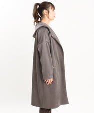 OLCKS18099 eur3(エウルキューブ) 【大きいサイズ】スエードポンチロングアウター ダークグレー(93)