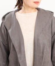 OLCKS18099 eur3(エウルキューブ) 【大きいサイズ】スエードポンチロングアウター ダークグレー(93)