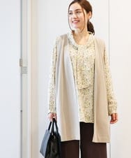 OLCKV12099 eur3(エウルキューブ) 【大きいサイズ】カットジョーゼットVネックジレ グレージュ(89)