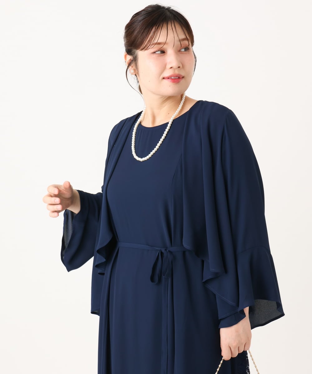 OLCLA06099 eur3(エウルキューブ) 【大きいサイズ】レースコンビボレロ ネイビー(57)