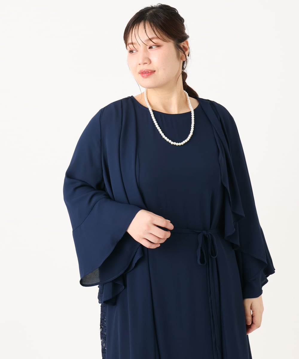 OLCLA06099 eur3(エウルキューブ) 【大きいサイズ】レースコンビボレロ ネイビー(57)