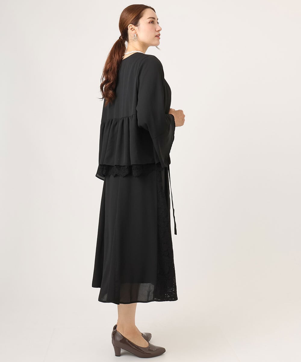 OLCLA06099 eur3(エウルキューブ) 【大きいサイズ】レースコンビボレロ ブラック(94)