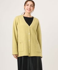 OLCLA08099 eur3(エウルキューブ) 【WEB先行販売】【大きいサイズ】Vネックゴールドボタンカーディガン イエロー(25)