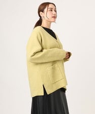 OLCLA08099 eur3(エウルキューブ) 【WEB先行販売】【大きいサイズ】Vネックゴールドボタンカーディガン イエロー(25)