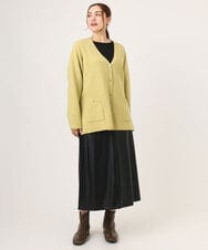 OLCLA08099 eur3(エウルキューブ) 【WEB先行販売】【大きいサイズ】Vネックゴールドボタンカーディガン イエロー(25)