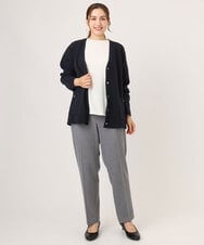 OLCLA08099 eur3(エウルキューブ) 【WEB先行販売】【大きいサイズ】Vネックゴールドボタンカーディガン ネイビー(57)