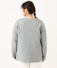 OLCLA08099 eur3(エウルキューブ) 【WEB先行販売】【大きいサイズ】Vネックゴールドボタンカーディガン グレー(92)