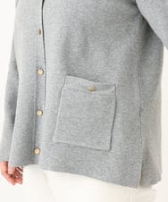 OLCLA08099 eur3(エウルキューブ) 【WEB先行販売】【大きいサイズ】Vネックゴールドボタンカーディガン グレー(92)
