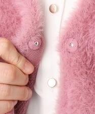 OLCLA09119 eur3(エウルキューブ) 【WEB先行販売】【大きいサイズ】フラッフィージャケット ピンク(03)