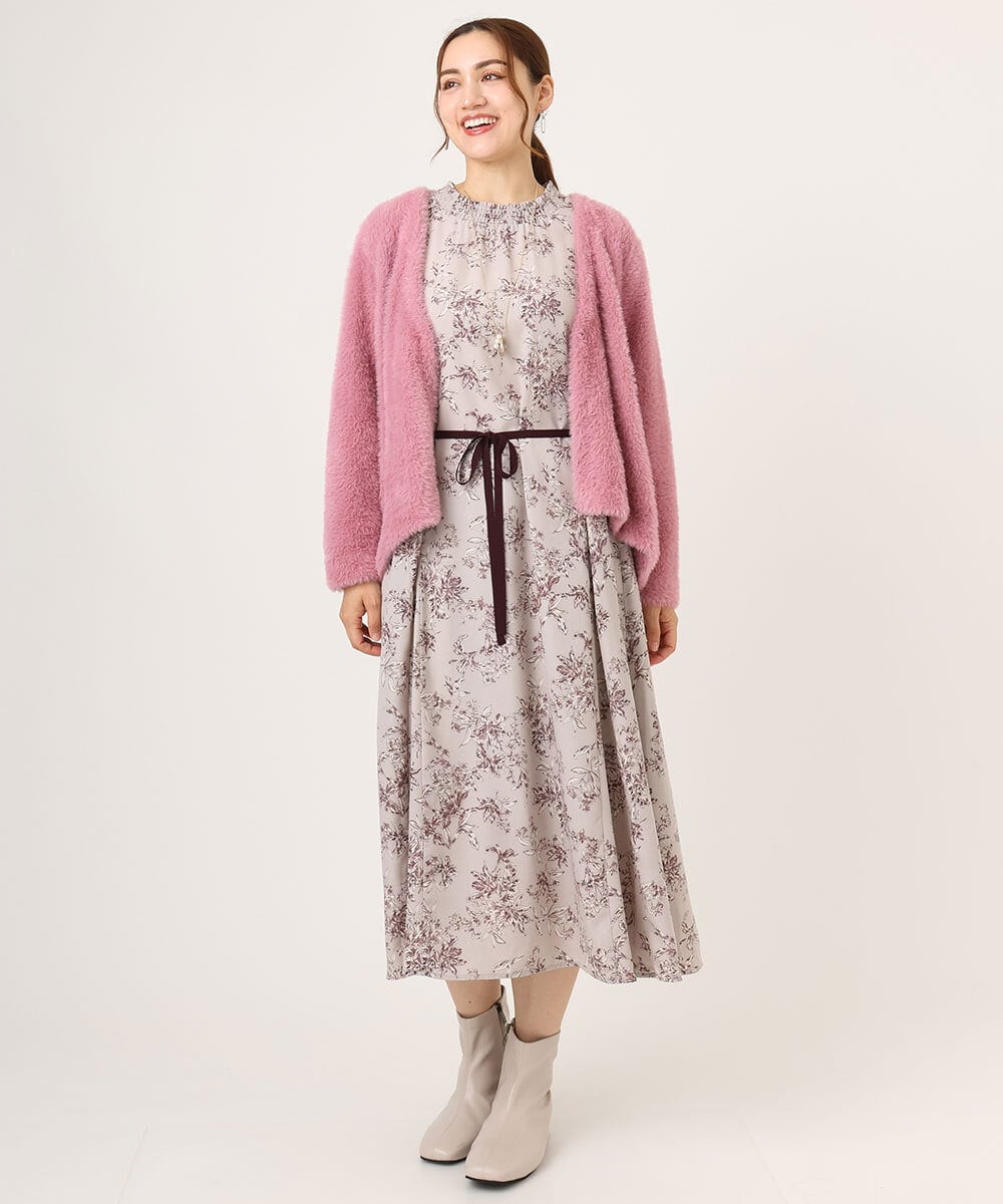 OLCLA09119 eur3(エウルキューブ) 【WEB先行販売】【大きいサイズ】フラッフィージャケット ピンク(03)