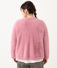 OLCLA09119 eur3(エウルキューブ) 【WEB先行販売】【大きいサイズ】フラッフィージャケット ピンク(03)