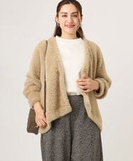 OLCLA09119 eur3(エウルキューブ) 【WEB先行販売】【大きいサイズ】フラッフィージャケット ベージュ(82)