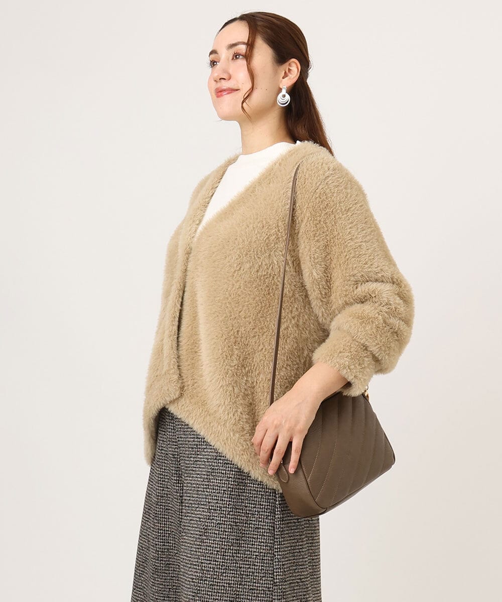 OLCLA09119 eur3(エウルキューブ) 【WEB先行販売】【大きいサイズ】フラッフィージャケット ベージュ(82)