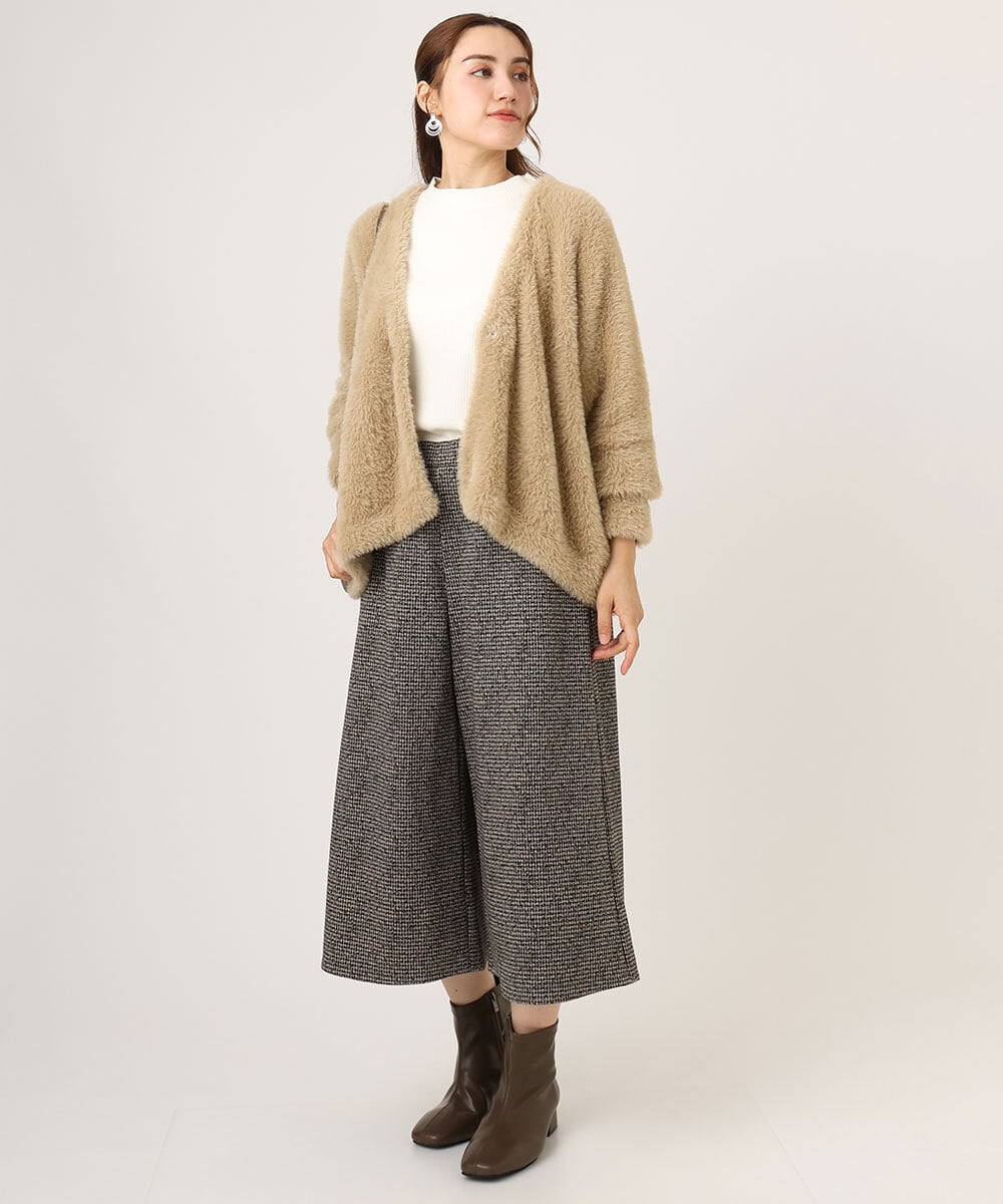 OLCLA09119 eur3(エウルキューブ) 【WEB先行販売】【大きいサイズ】フラッフィージャケット ベージュ(82)