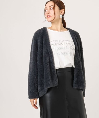 OLCLA09119 eur3 【大きいサイズ】フラッフィージャケット