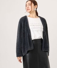 OLCLA09119 eur3(エウルキューブ) 【WEB先行販売】【大きいサイズ】フラッフィージャケット ダークグレー(93)