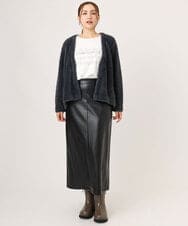 OLCLA09119 eur3(エウルキューブ) 【WEB先行販売】【大きいサイズ】フラッフィージャケット ダークグレー(93)