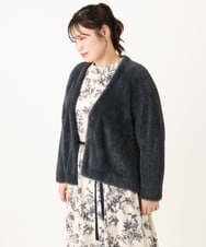 OLCLA09119 eur3(エウルキューブ) 【WEB先行販売】【大きいサイズ】フラッフィージャケット ダークグレー(93)