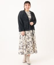 OLCLA09119 eur3(エウルキューブ) 【WEB先行販売】【大きいサイズ】フラッフィージャケット ダークグレー(93)