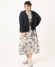 OLCLA09119 eur3(エウルキューブ) 【WEB先行販売】【大きいサイズ】フラッフィージャケット ダークグレー(93)