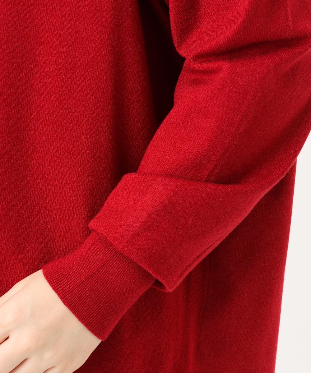 OLCLD06099 eur3(エウルキューブ) 【大きいサイズ】ラウンドヘムVネックカーディガン レッド