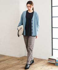 OLCLD06099 eur3(エウルキューブ) 【大きいサイズ】ラウンドヘムVネックカーディガン ライトブルー