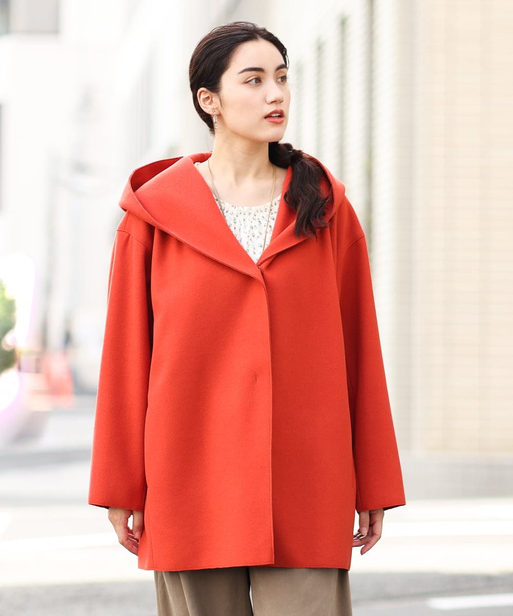 OLCLP12180 eur3(エウルキューブ) 【大きいサイズ】コクーンシルエットコート オレンジ(15)