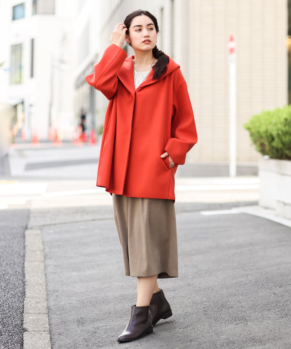 OLCLP12180 eur3(エウルキューブ) 【大きいサイズ】コクーンシルエットコート オレンジ(15)