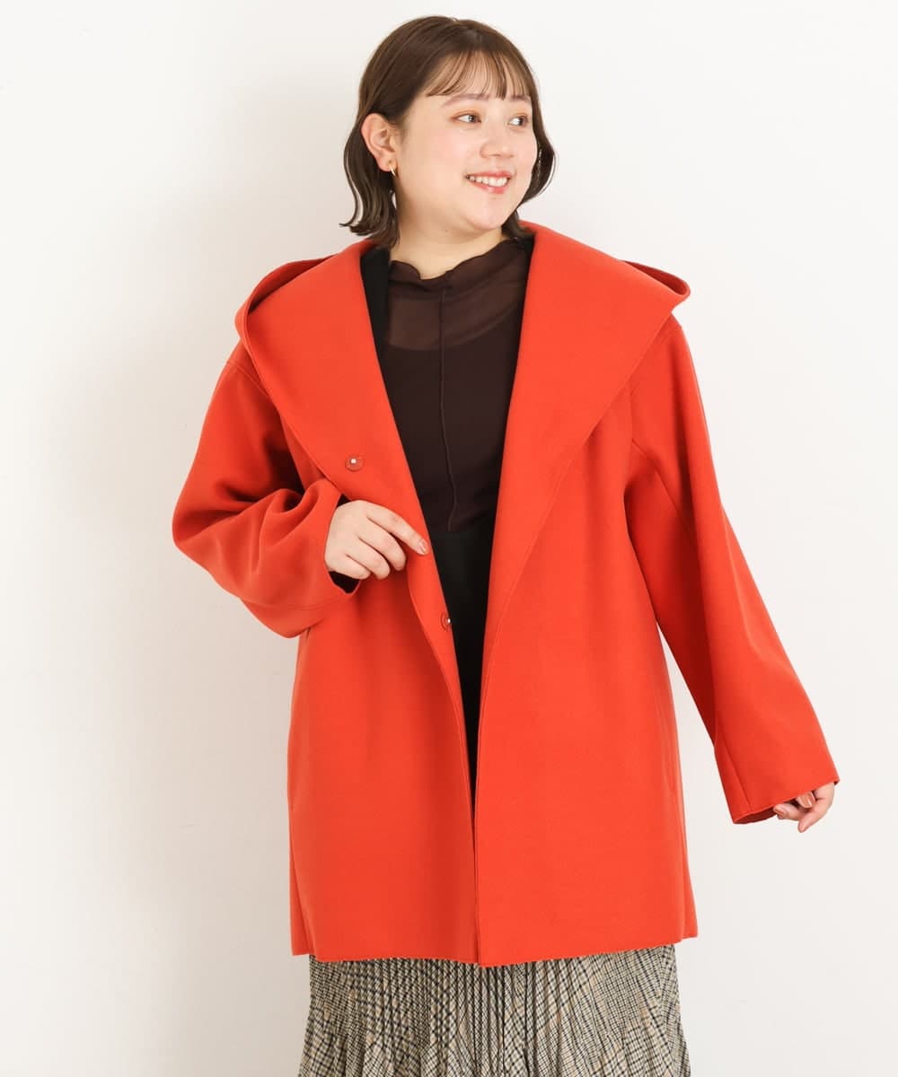 OLCLP12180 eur3(エウルキューブ) 【大きいサイズ】コクーンシルエットコート オレンジ(15)