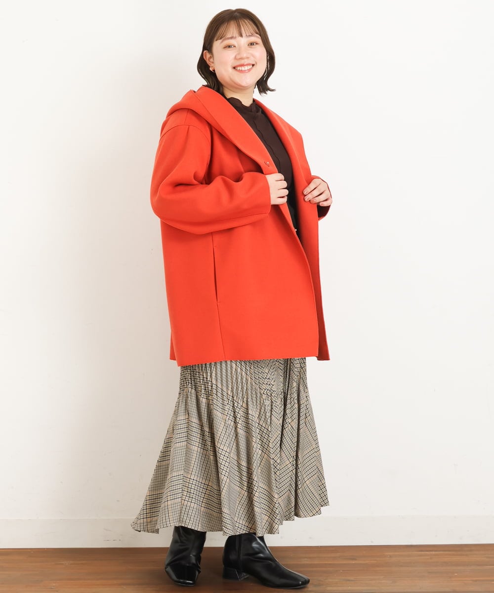 OLCLP12180 eur3(エウルキューブ) 【大きいサイズ】コクーンシルエットコート オレンジ(15)