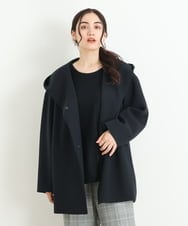 OLCLP12180 eur3(エウルキューブ) 【大きいサイズ】コクーンシルエットコート ネイビー(57)