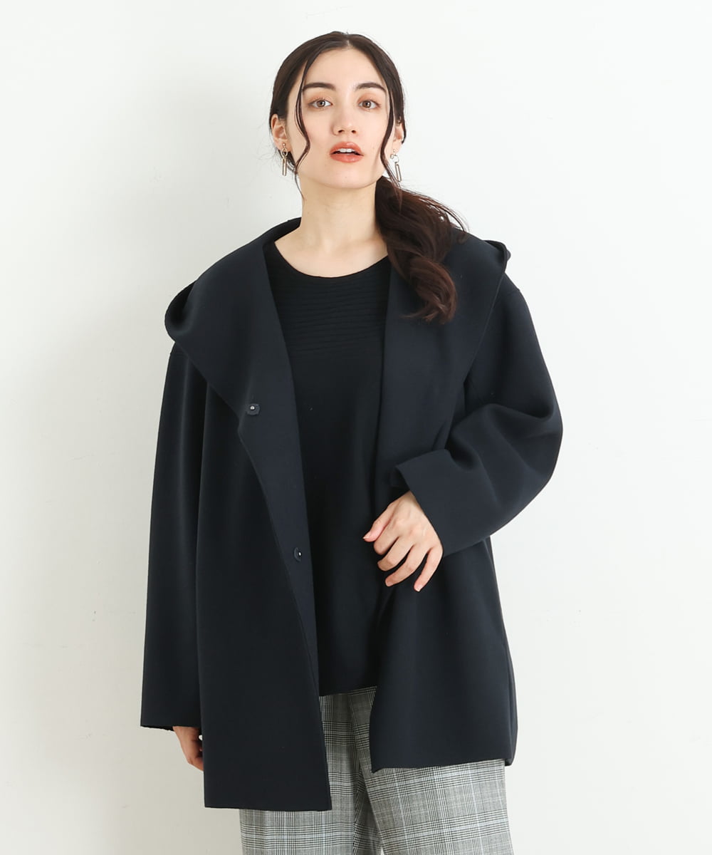 OLCLP12180 eur3(エウルキューブ) 【大きいサイズ】コクーンシルエットコート ネイビー(57)