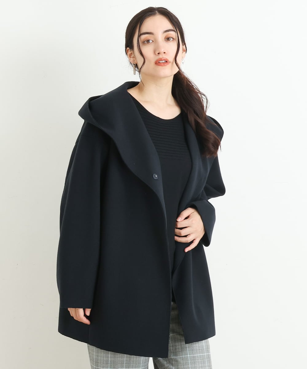 OLCLP12180 eur3(エウルキューブ) 【大きいサイズ】コクーンシルエットコート ネイビー(57)