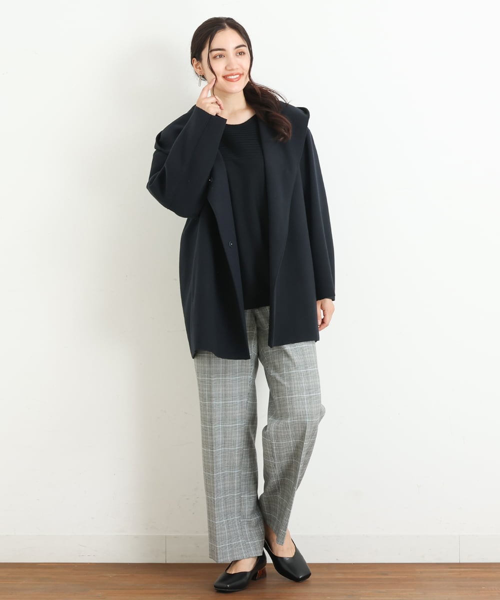 OLCLP12180 eur3(エウルキューブ) 【大きいサイズ】コクーンシルエットコート ネイビー(57)