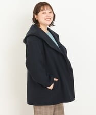 OLCLP12180 eur3(エウルキューブ) 【大きいサイズ】コクーンシルエットコート ネイビー(57)